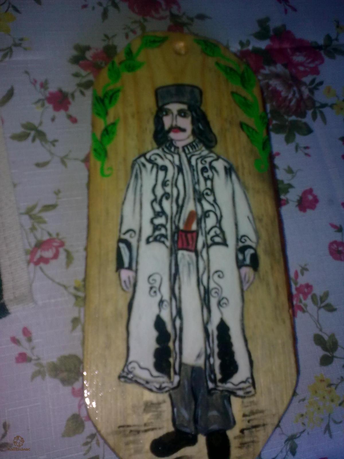 pictura pe lemn tarani romani